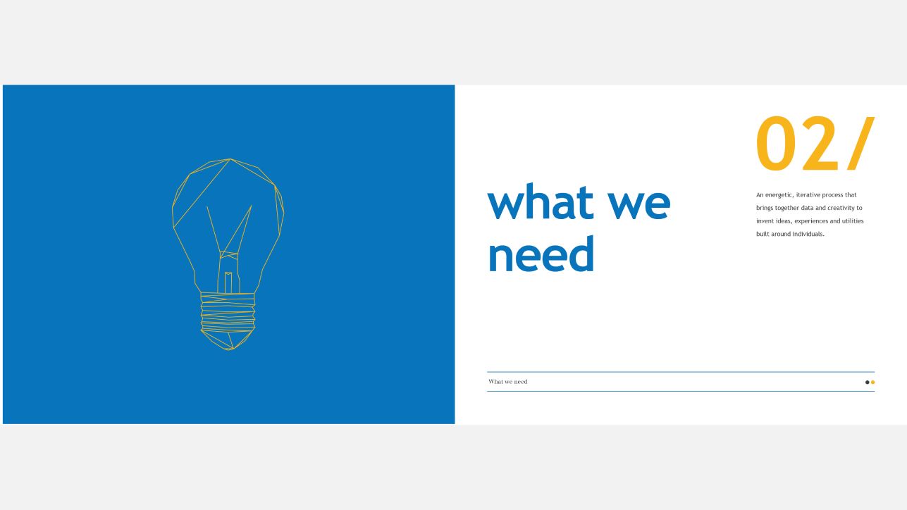 Faceted lightbulb design as chapter 2 divider slide
