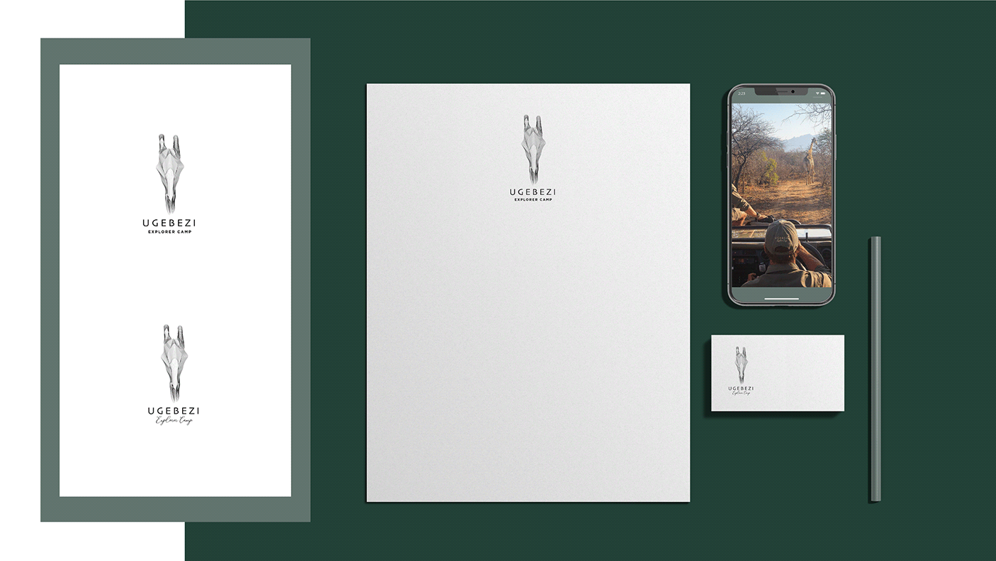 set of Ugebezi stationary designed by Silver Hare Creative with the new Ugebezi logo