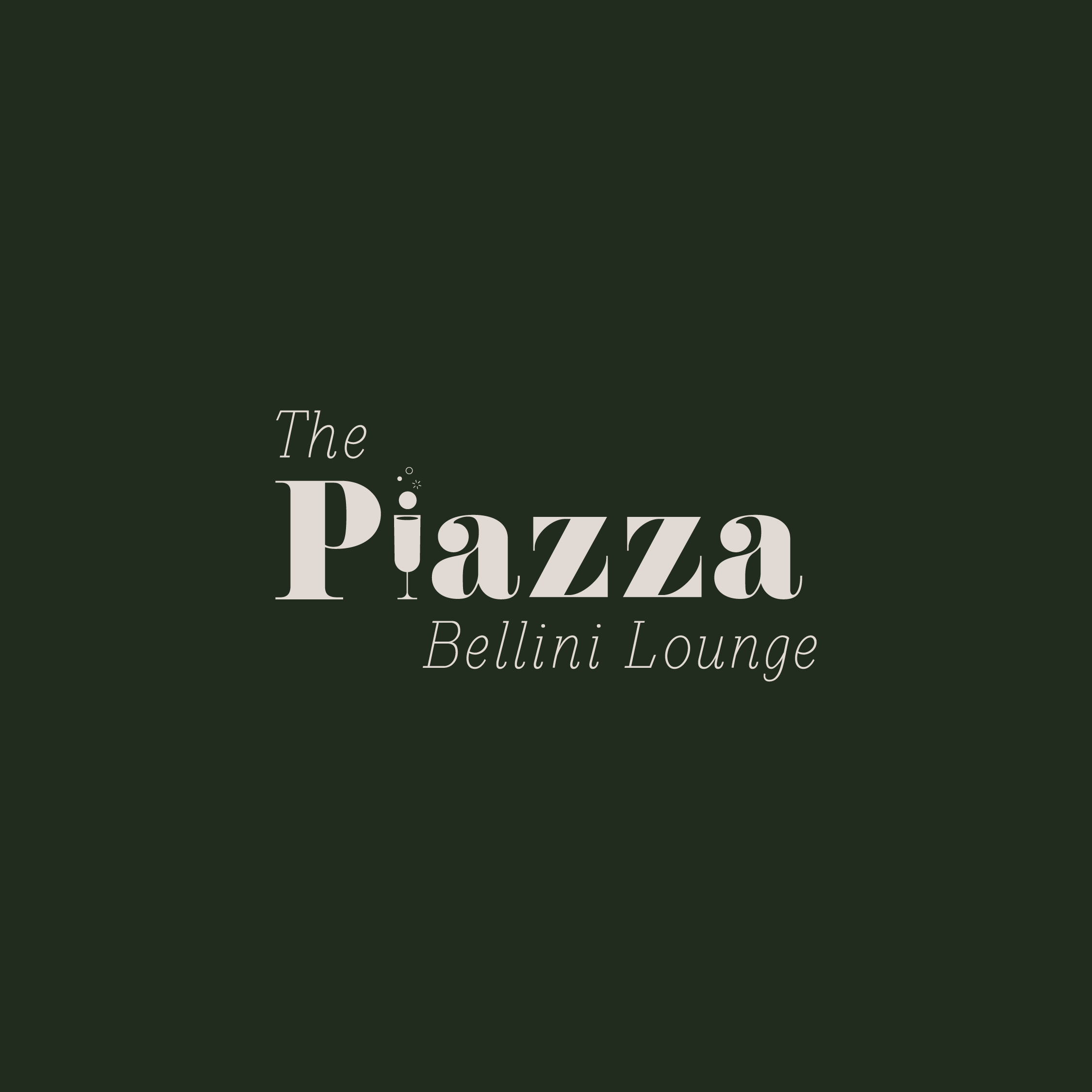 Piazza Bellini Cocktail Lounge logo designed by Silver Hare Creative in Caesar's Palace Dubai